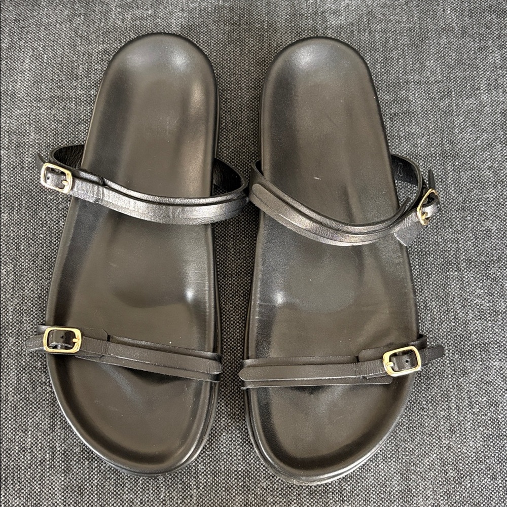 Black Strappy Sandals with Buckles - Picture 7 of 8